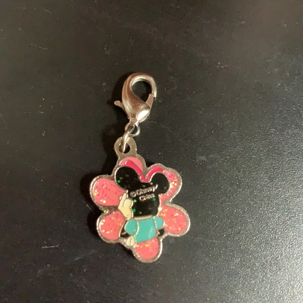 Vintage Disney Minnie Mouse Sparkle Flower Charm - Picture 2 of 2